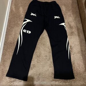 Black Sweatpants with White Accents